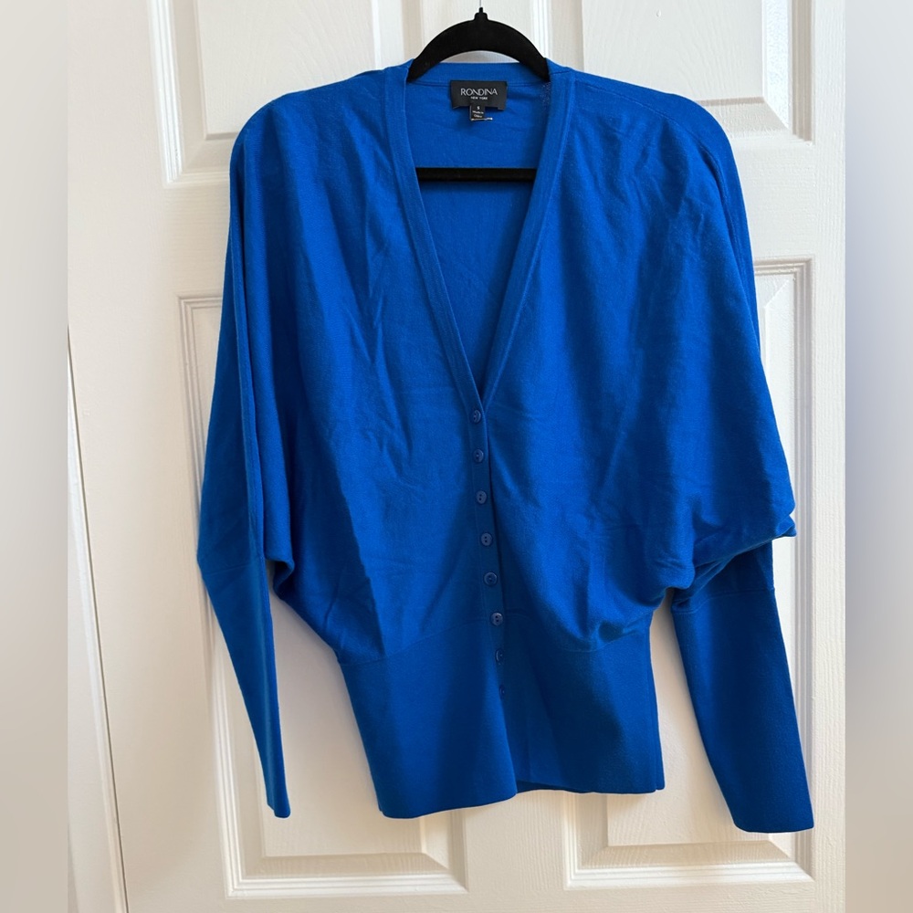 Rondina New York Royal Blue Knit Cardigan, NWOT, Size S